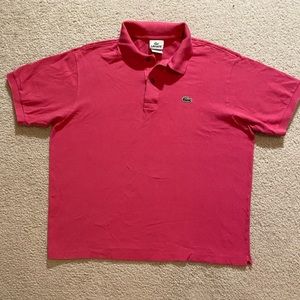 NWOT Lacoste Polo Men's Shirt Pink size Xlarge (6) 100% Cotton